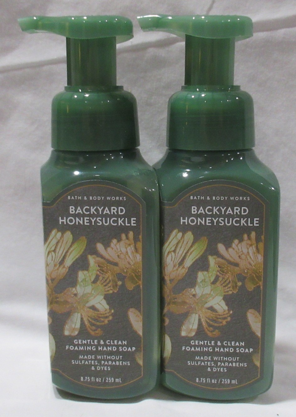 Bath & Body Works Gentle & Clean Foaming Hand Soap Set of 2 BACKYARD HONEYSUCKLE