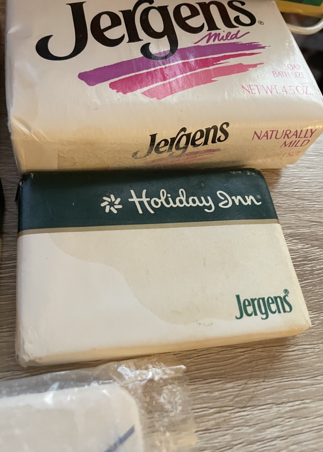 Vintage Jergens Bar Soap Lot 5 piece Hotel Size Mixed x 4 Full Size Mild x 1