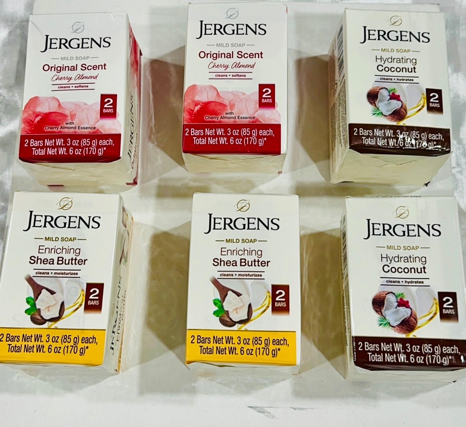 jergens original scent soap bars cherry almond 3.oz pack of 2 6pack