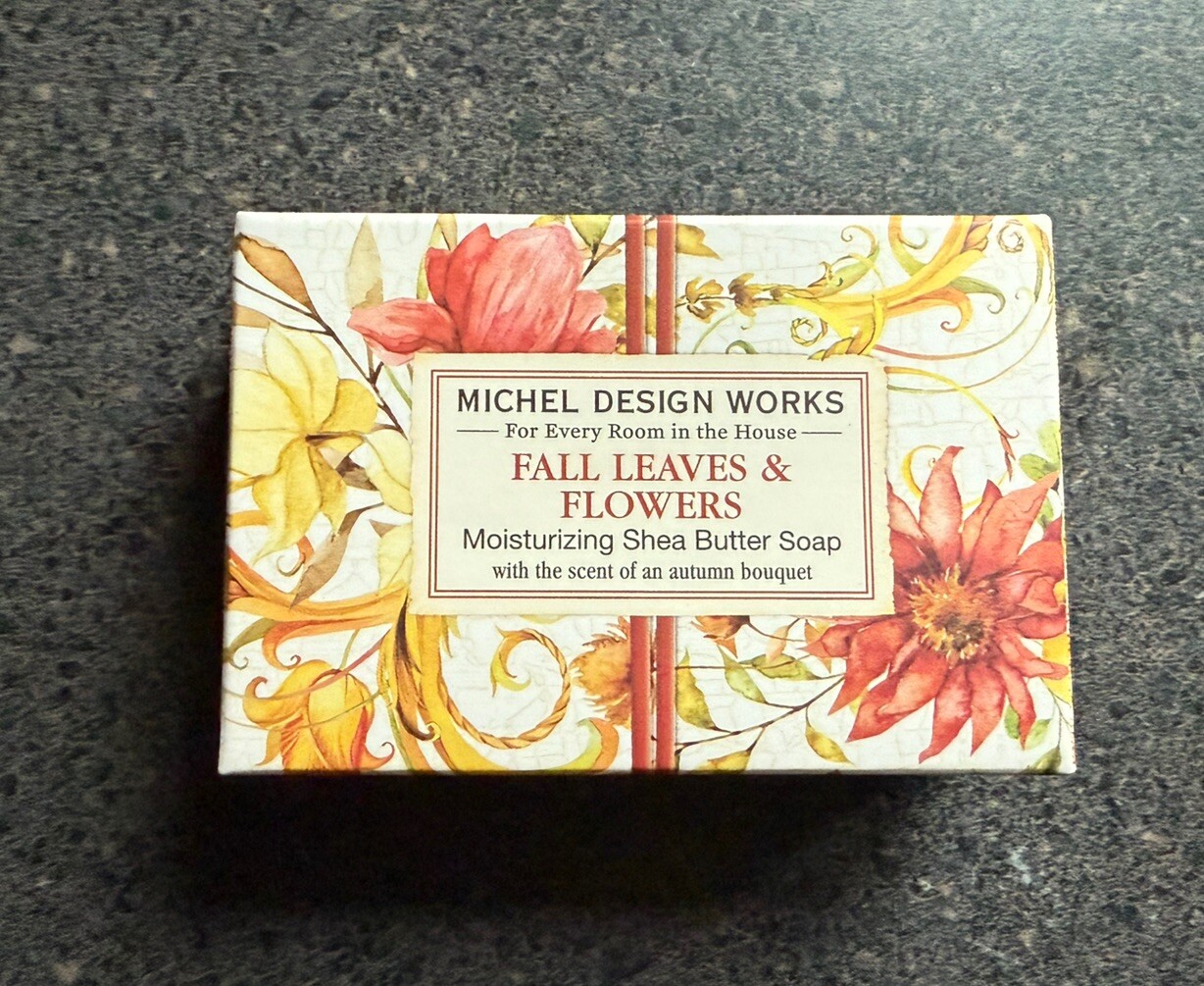 Michel Design AUTUMN BOUQUET – FALL LEAVES & FLOWERS Shea Butter Soap Bar 4.5 oz