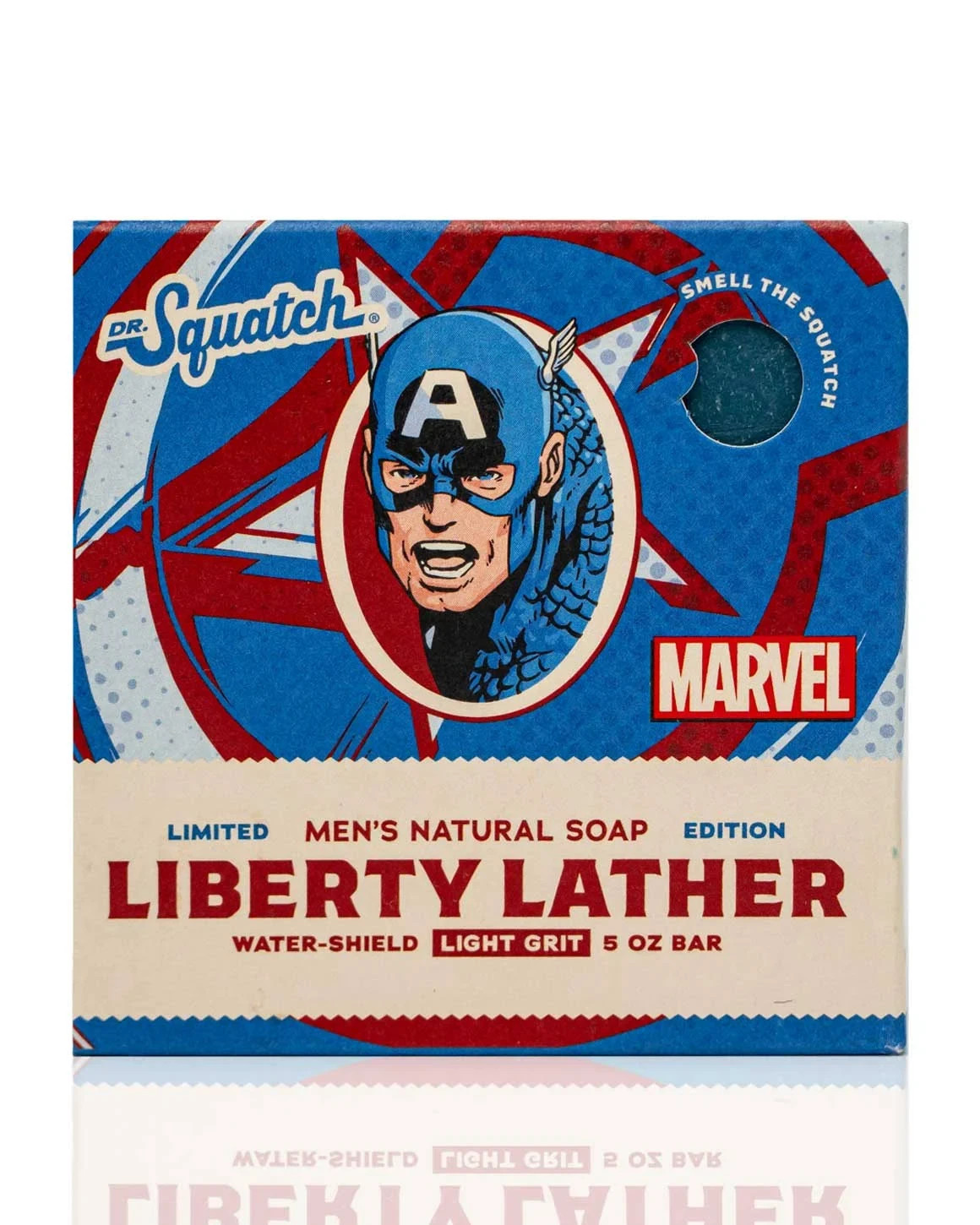 NIB~ Dr Squatch Marvel Soap Bar Liberty Lather Captain America 5 oz Mens AX3