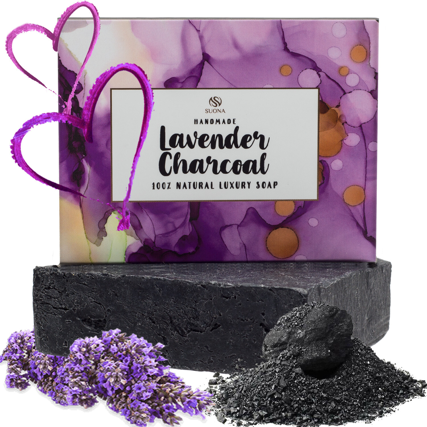 Lavender Charcoal Soap Bar – Natural Organic Handmade Exfoliating Soap