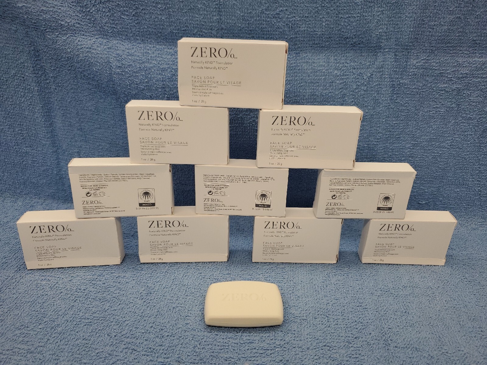 10 PACK ZERO% Gilchrist & Soames 1oz Naturally KIND Face Soap Triple Milled Aloe