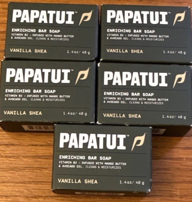 Papatui Vanilla Shea Enriching Bar Soap 5 Pack of 1.4 oz. Cleanse Moisturize