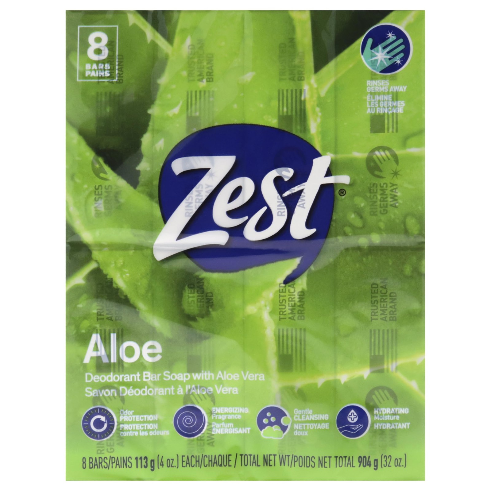 8-Bar Bath Size Soap, Fresh Aloe, 4 Ounce (Pack of 8)