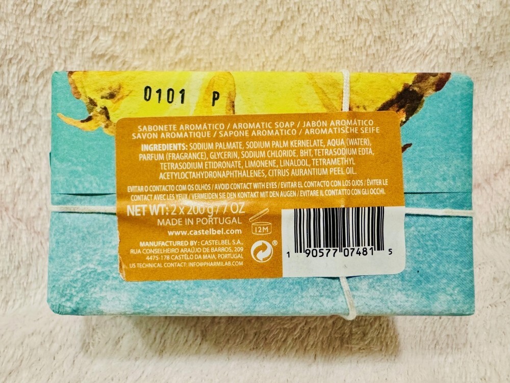 CASTELBEL LTD EDS Pineapple – Scented Soap Bar Set (2x 7oz) Made in Portugal