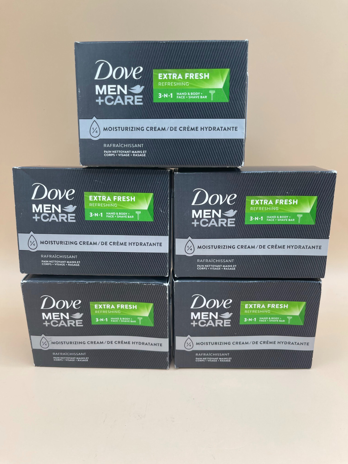 DOVE MEN + CARE Bar 3 in 1 Cleanser for Body Face and Shaving 3.75 oz 5 Bars