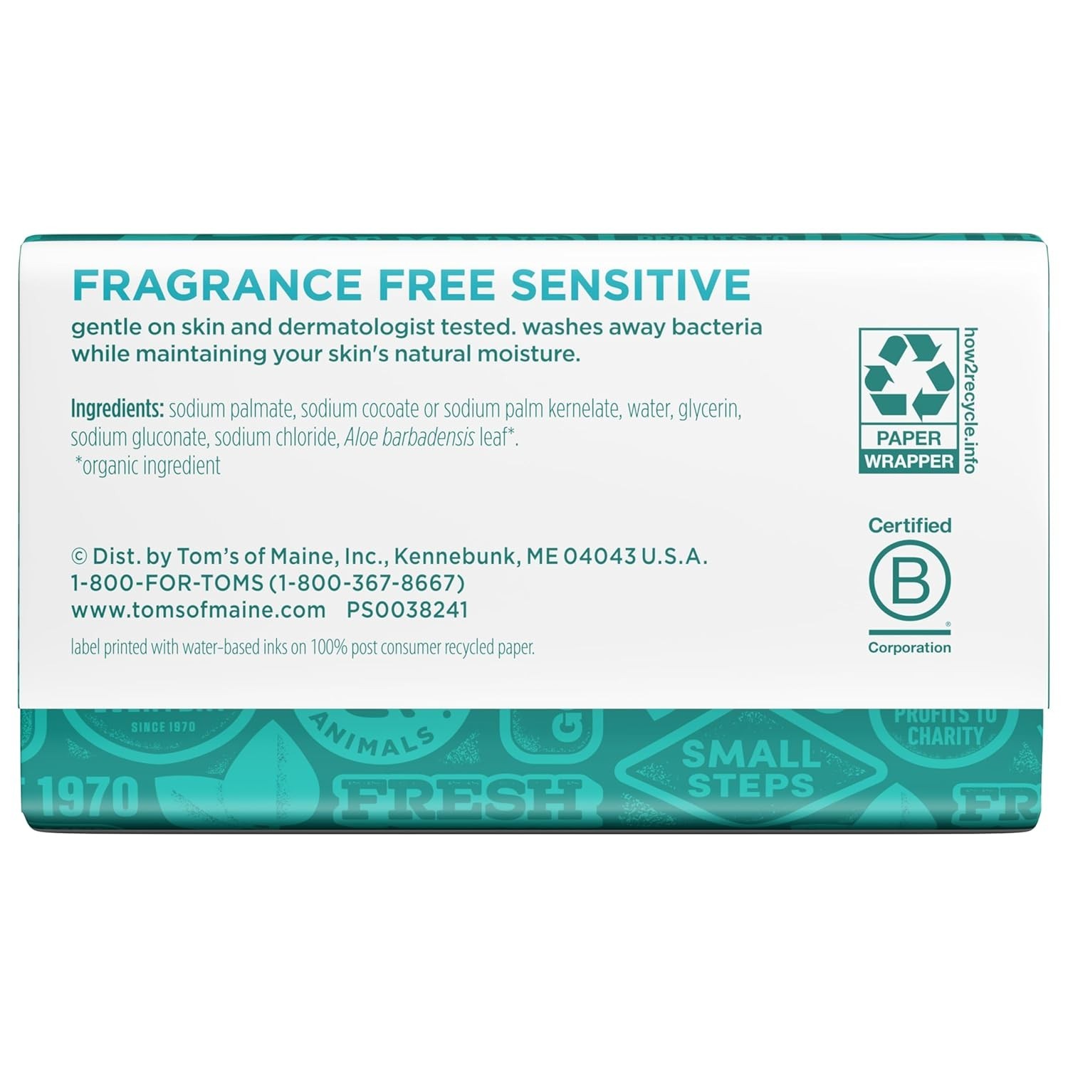 Tom’s of Maine Fragrance-Free Natural Beauty Bar Soap for Sensitive Skin, 6 Pack
