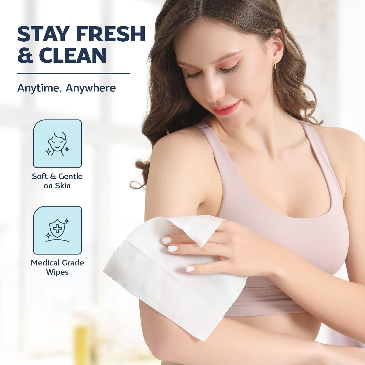 60 XL Shower Wipes – Body Wipes for Adults Bathing No Rinse – 6 Packs of 10 –…