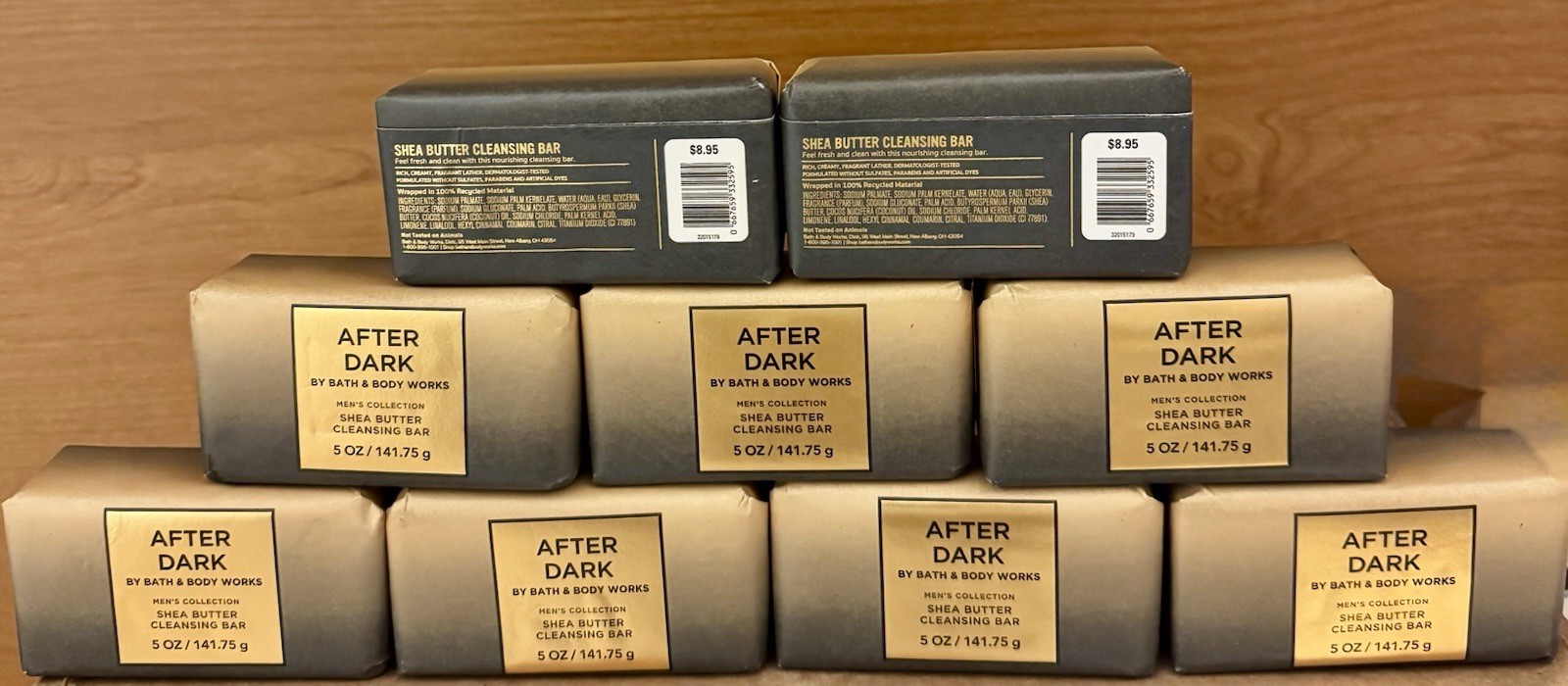 9 X New Bath & Body Works Men’s Collection After Dark Shea Butter Bar Soap 5oz.