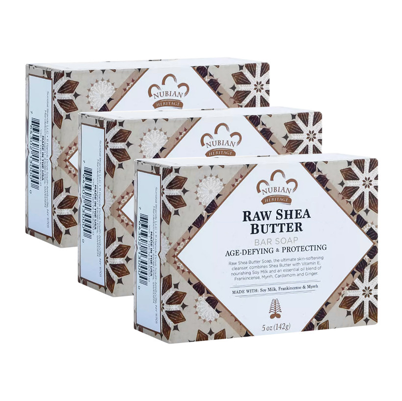 Nubian Heritage Raw Shea Butter Bar Soap 5 oz (pack of 3)