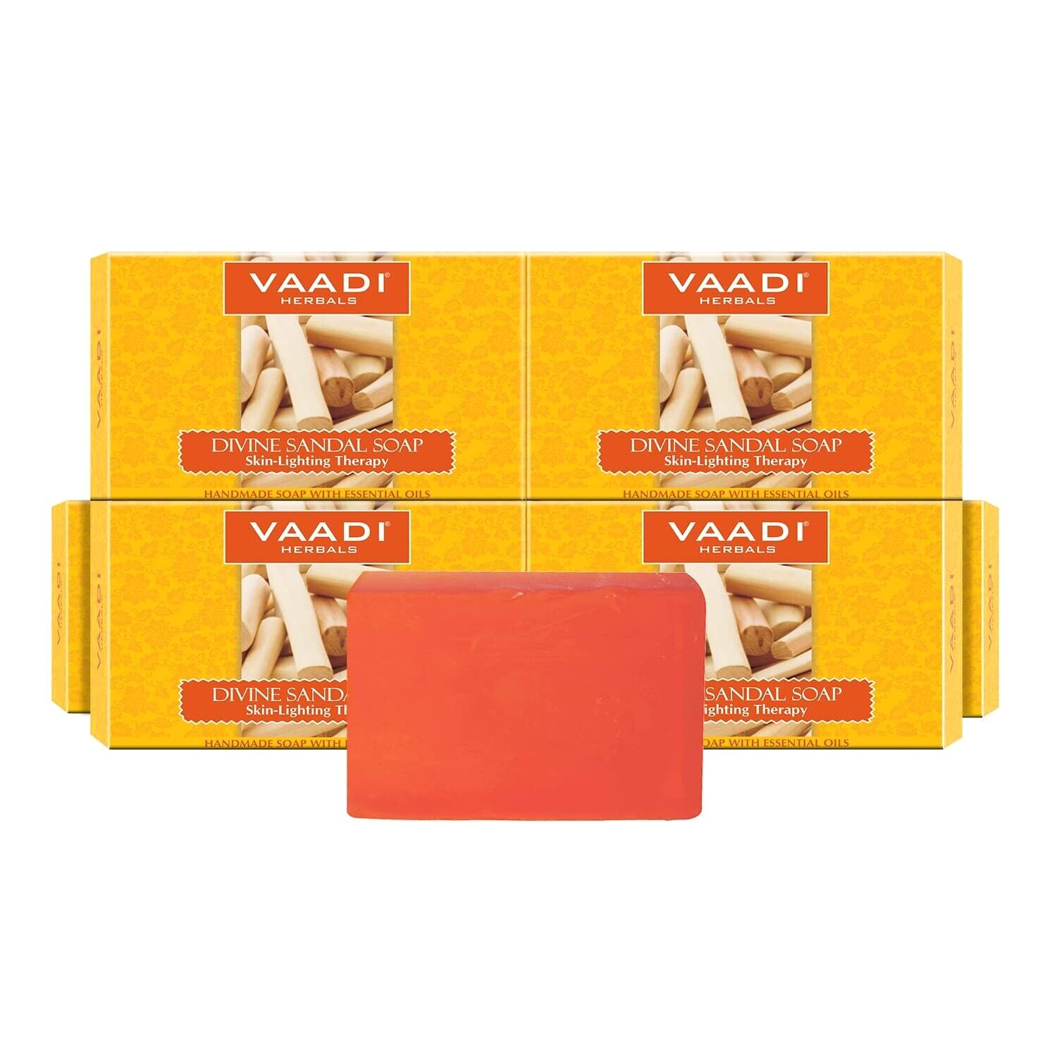 Vaadi Herbals Divine Sandal Soap with Saffron and Turmeric (75g x 6)