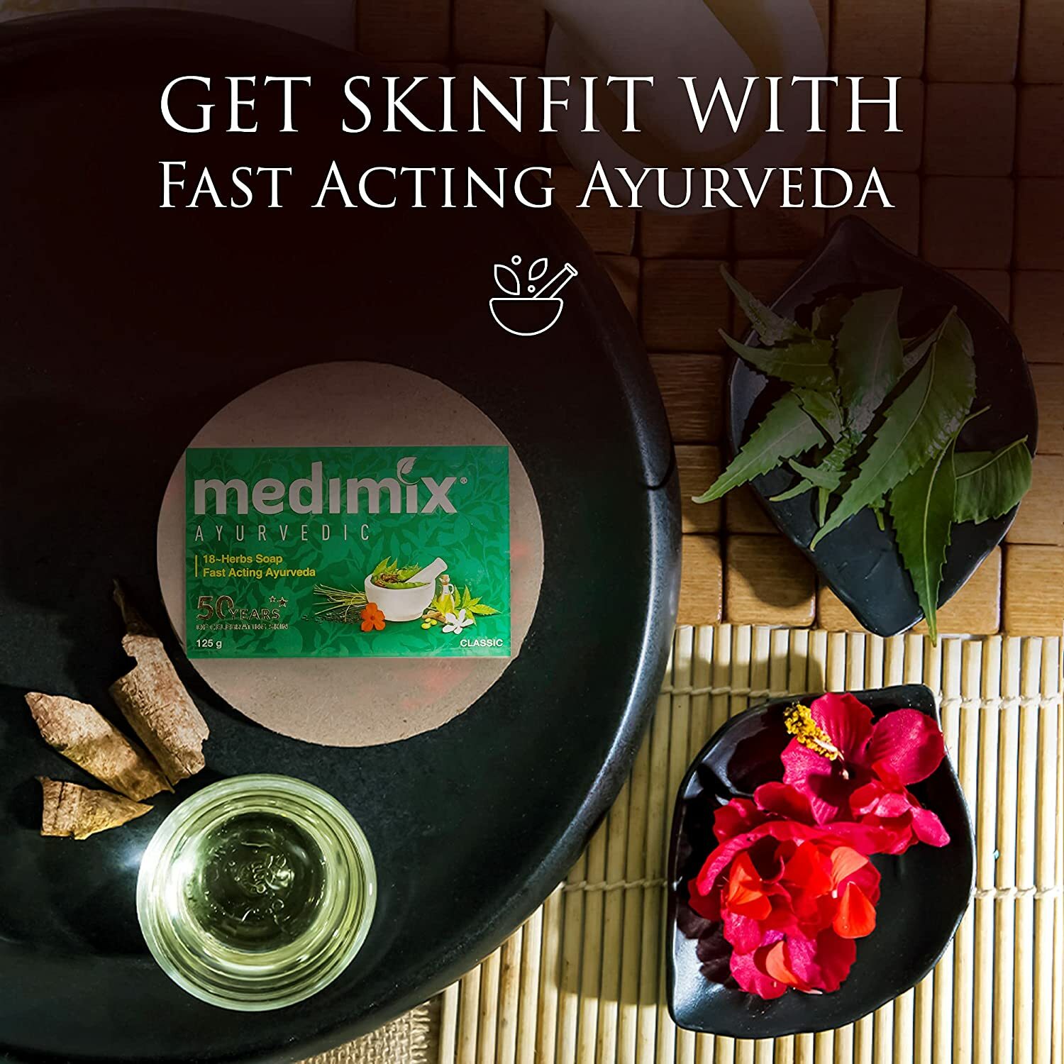 Real Medimix Ayurvedic Classic 18 Herbs Soap for Skin Problem – 125g – Free Ship