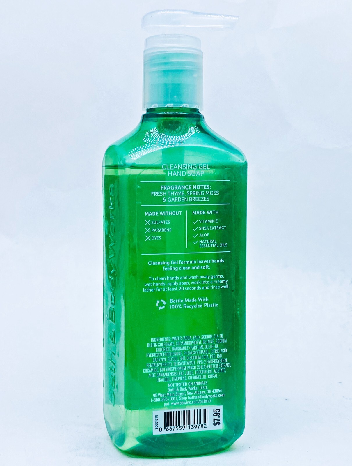 5 Bath & Body Works GARDEN THYME Cleansing Gel Hand Soap 8.0 oz
