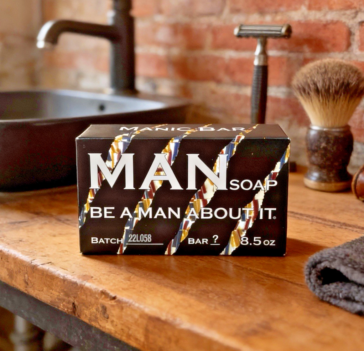 Small Batch “Manic Bar” Handcrafted “Be a Man About it” Soap…Ships Free!