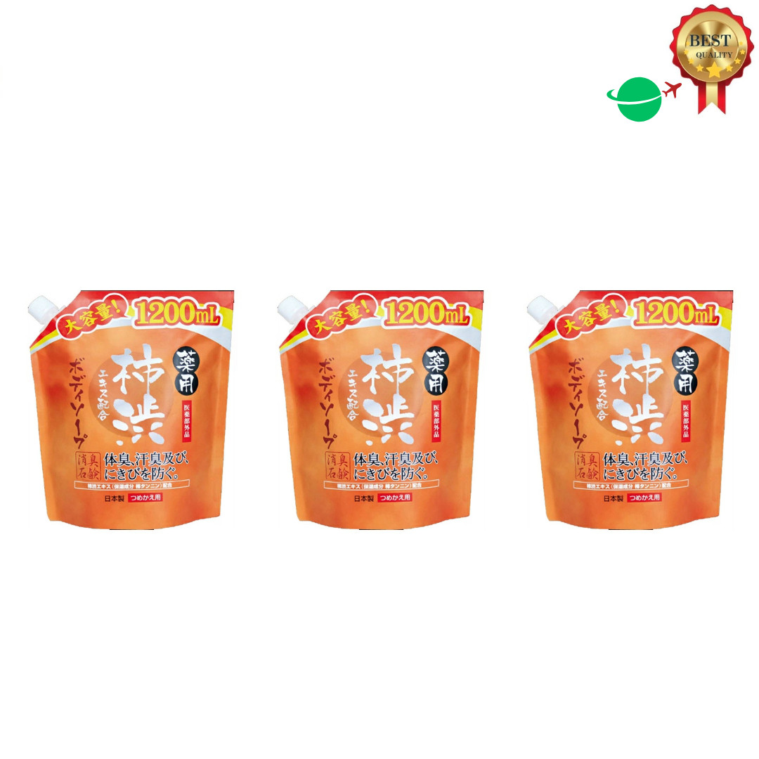 Max Medicinal persimmon body soap large capacity refill KAKISHIBU 1200ml x 3 Set