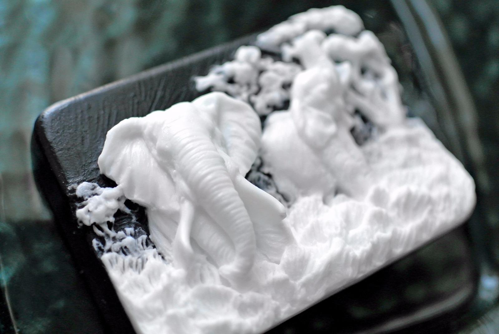 African Elephants Soap Bar – Handmade Glycerin Soap – Black and White