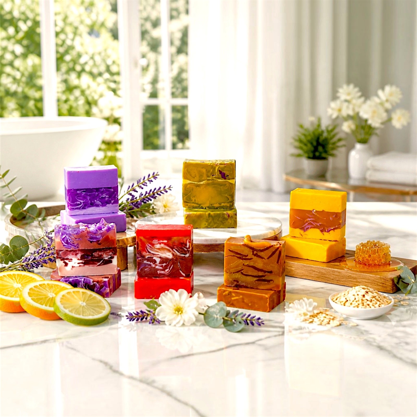 LumaLather Handmade Soap Gift Set of 6 Save 10%|Artisan Moisturizing Bath Soap