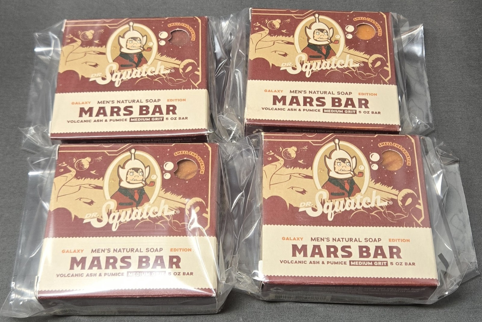 Dr. Squatch Mars Bar Bricc Volcanic Ash & Pumice Limited Edition Soap (Lot Of 4)