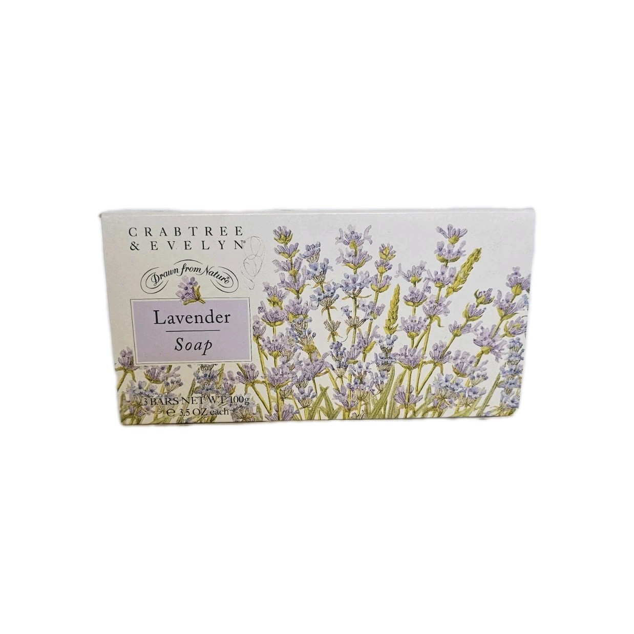 Crabtree & Evelyn Lavender Triple Milled Soap 3 Bars 85g 3oz New