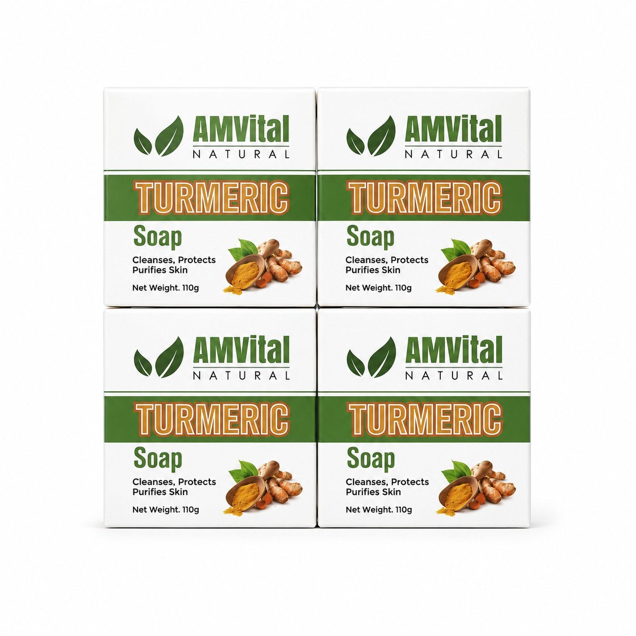 AMVital – Turmeric Soap Bar for Face & Body-Acne – 4 Pack