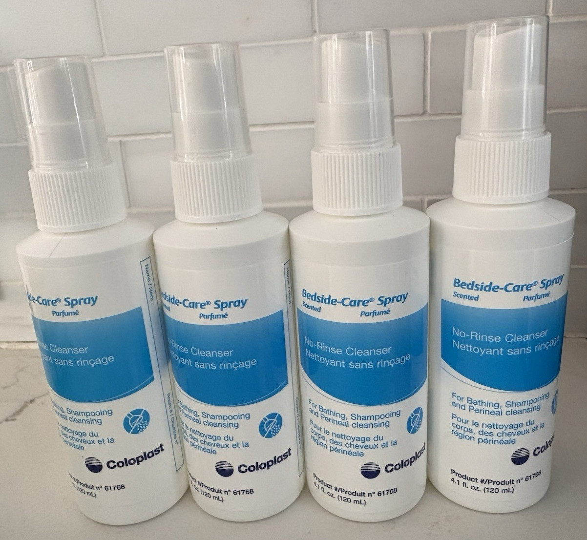 Set of 4 COLOPLAST Bedside-Care® Body Wash Spray ~Scented 4.1 oz 120ml