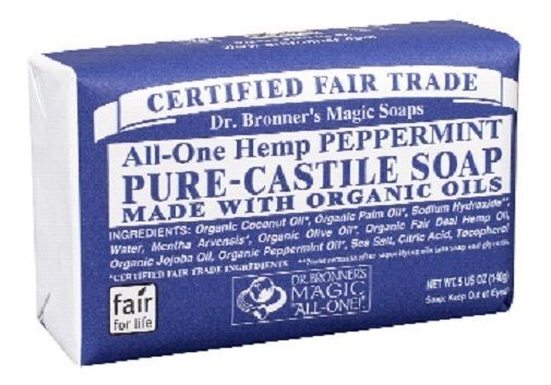 Dr. Bronner’s Magic Soaps Hemp Peppermint Pure Castile Soap Bar
