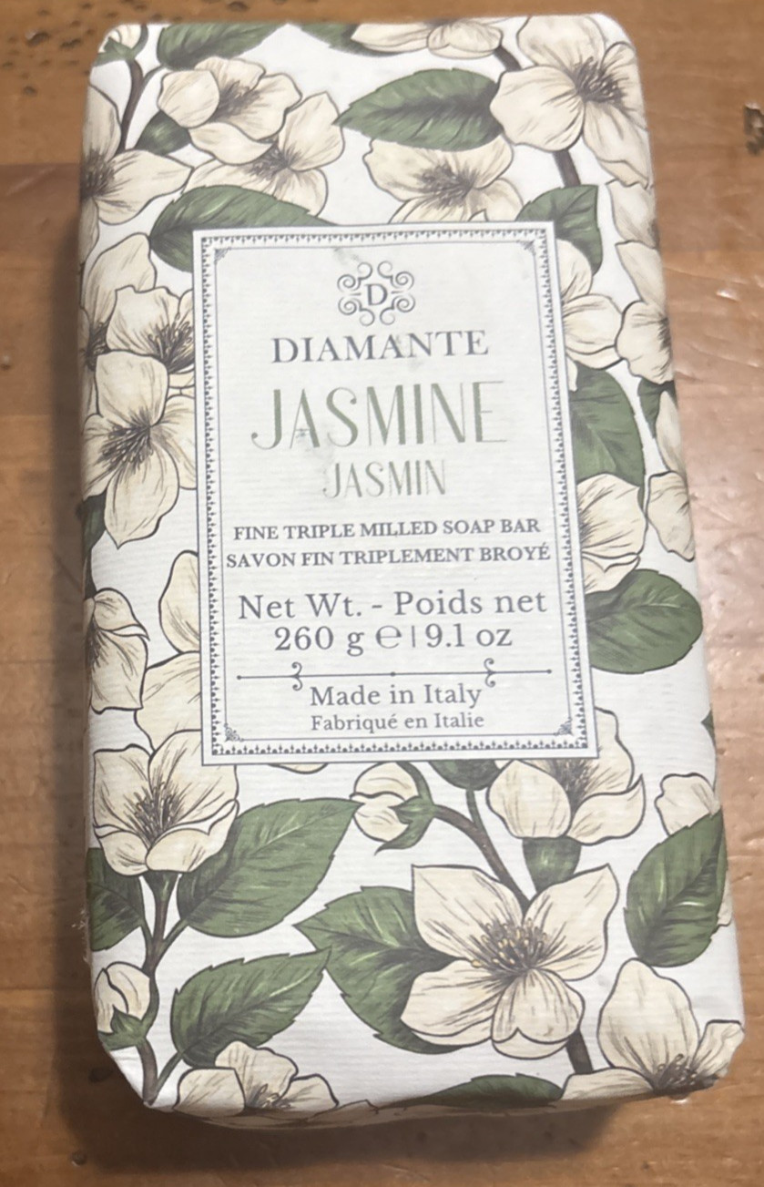 Diamante Italian Luxury Bath Bar Soap Jasmine scented 9.1oz triple milled