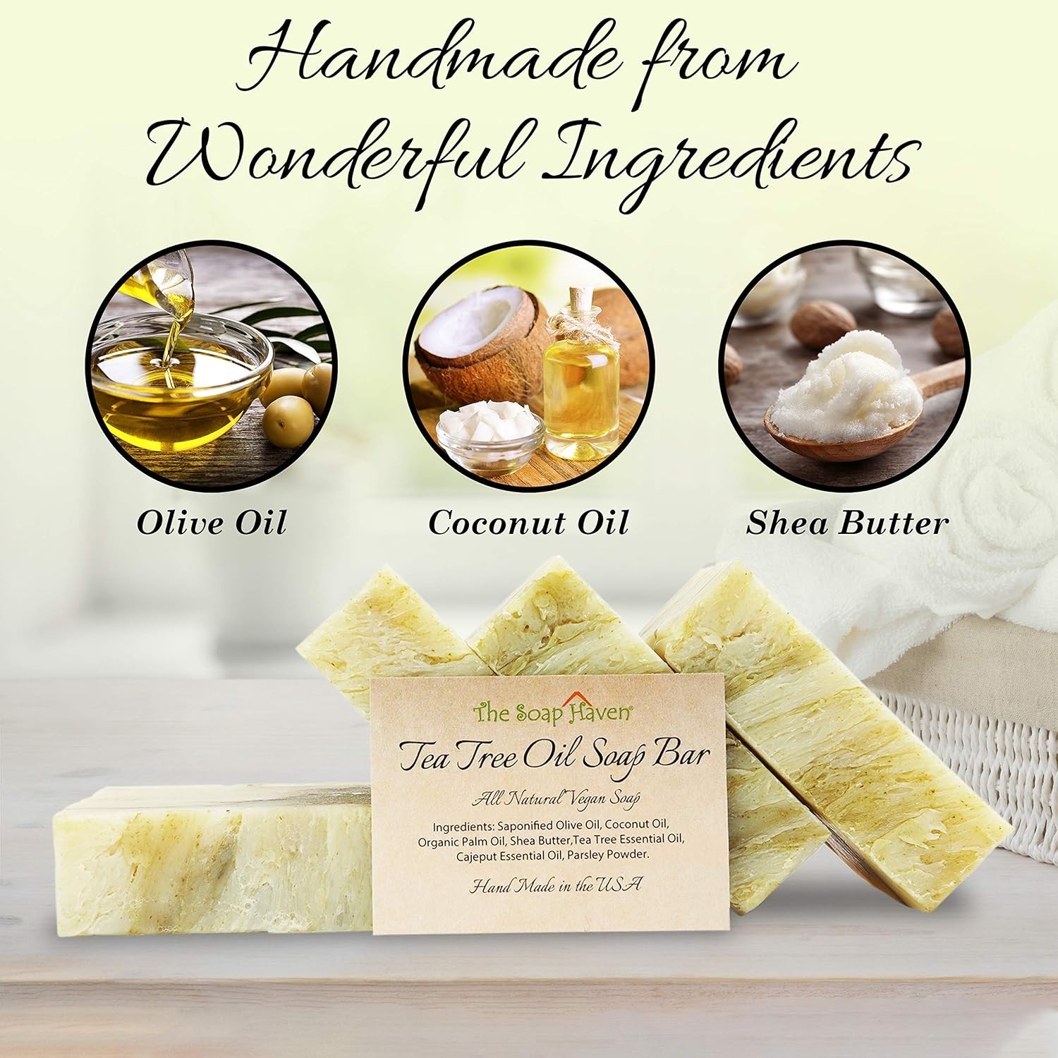 Deep Moisturizing Tea Tree Oil Soap (4 Bars) – Perfect for All Skin Types