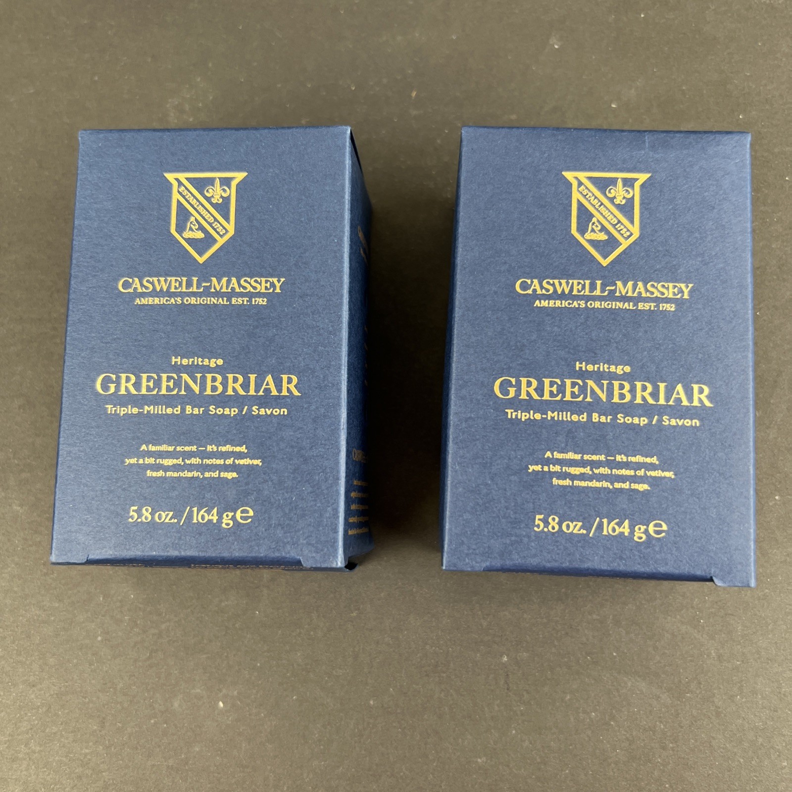 Lot of 2 Caswell Massey – Heritage Greenbriar Bar Soap 5.8 oz