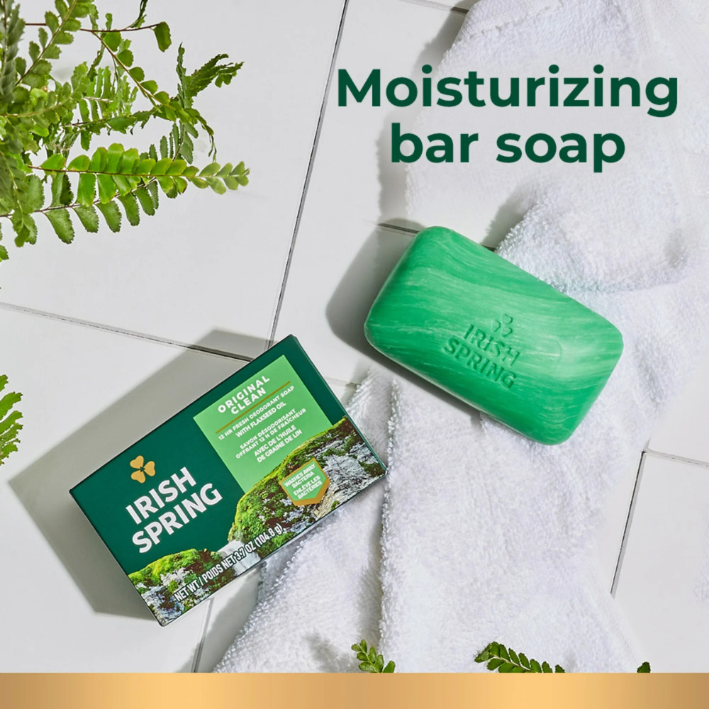 Irish Spring Bar Soap for Men, Original Clean Mens Bar Soap, 12Pack, 3.7 Oz Blue