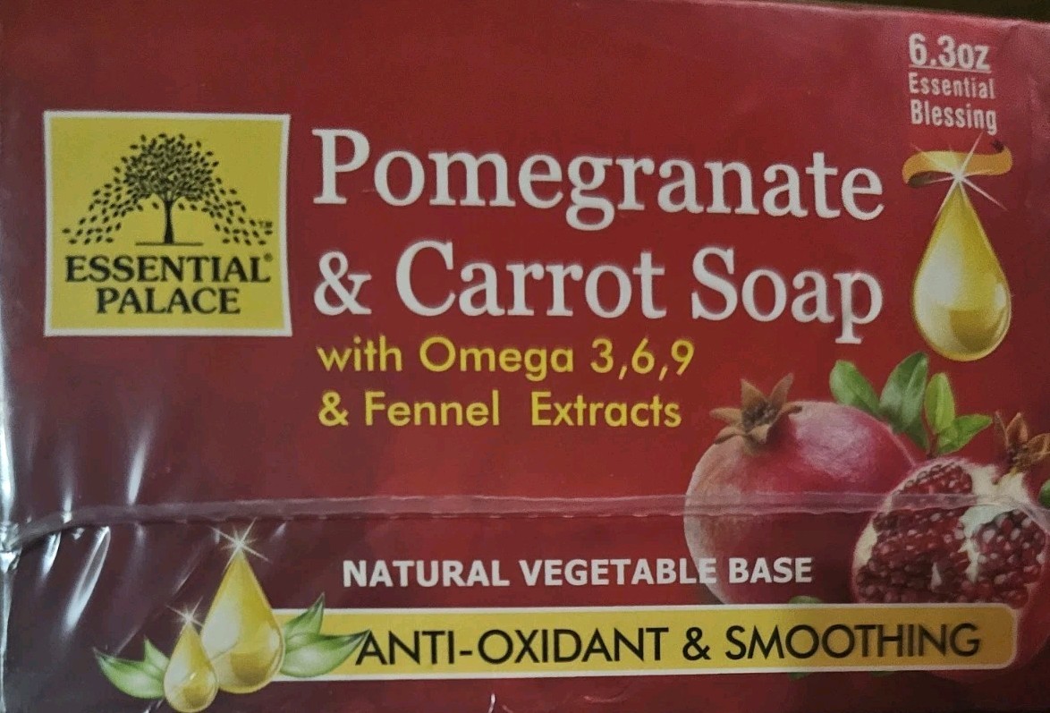 Soap- Pomegranate & Carrot 6 Pcs Soap- 6.3oz By Essential Palace 6 Count