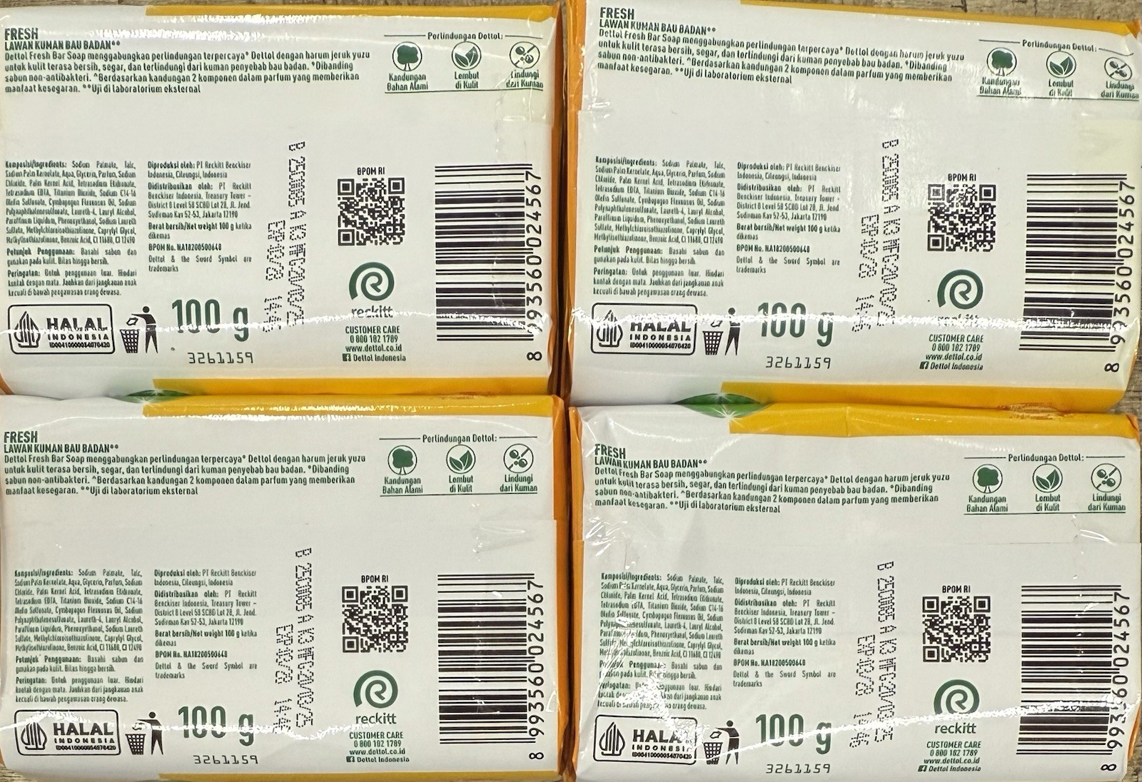 12pc Dettol FRESH Bar Soaps 100g Free Shipping