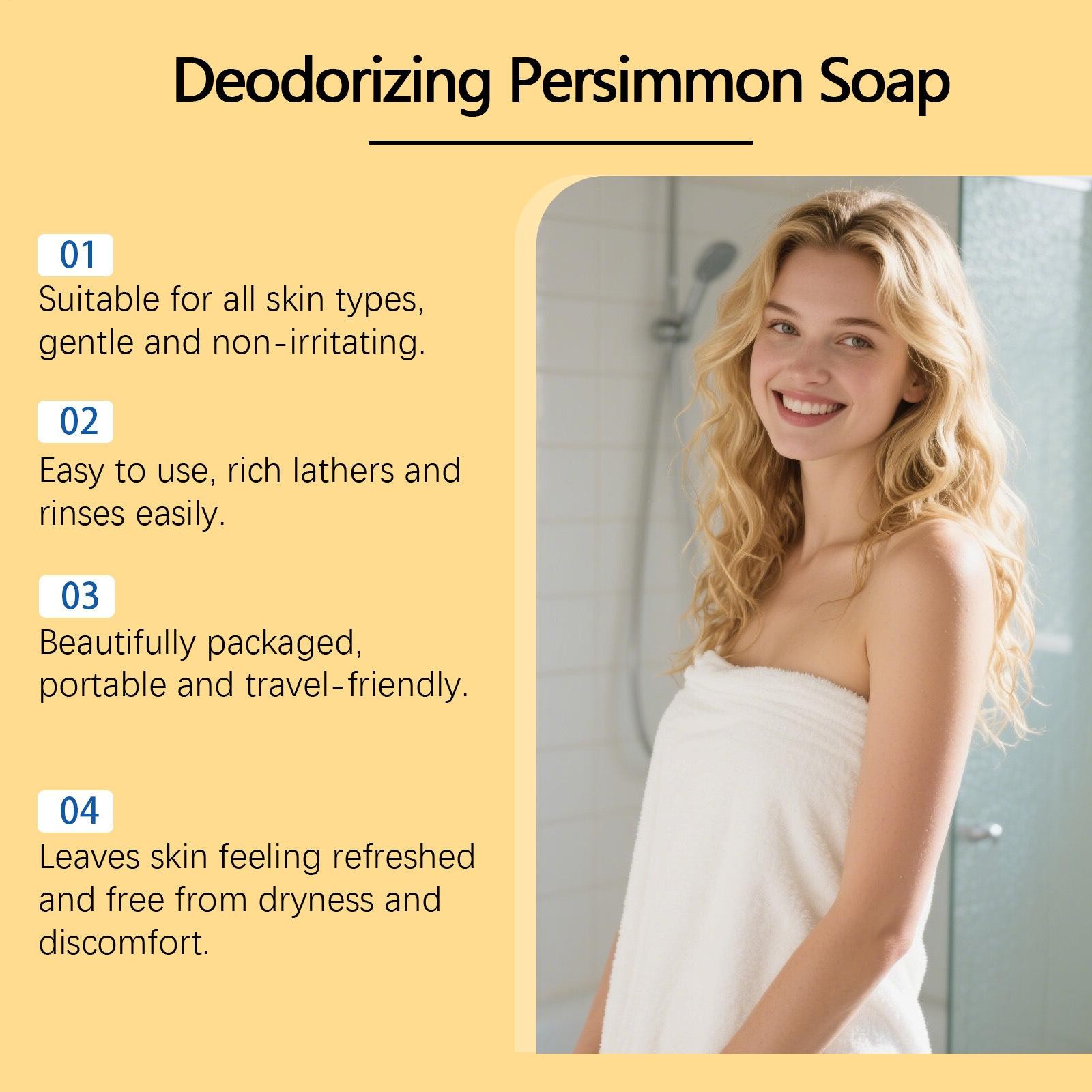 Persimmon Soap Bar Natural Deep Moisturizing Rich Lather Strong Face Body Soap