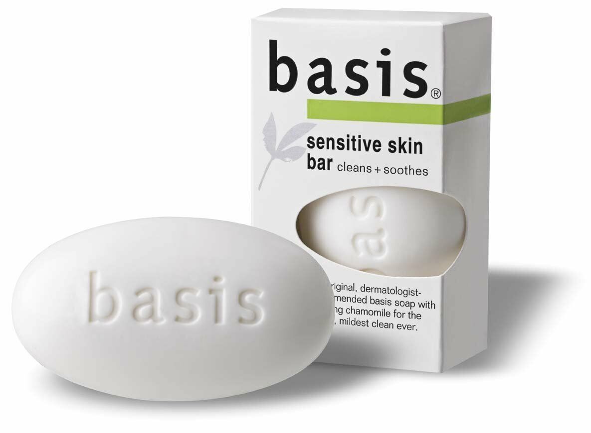 Basis Sensitive Skin Bar Cleans & Soothes Gentle Calming Chamomile 4 oz 12 Pack