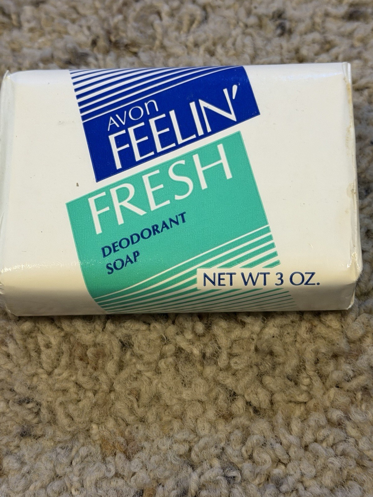 Vintage 1990 Avon Feelin’ Fresh Deodorant Soap Bar, Fresh Scent, White 3 oz