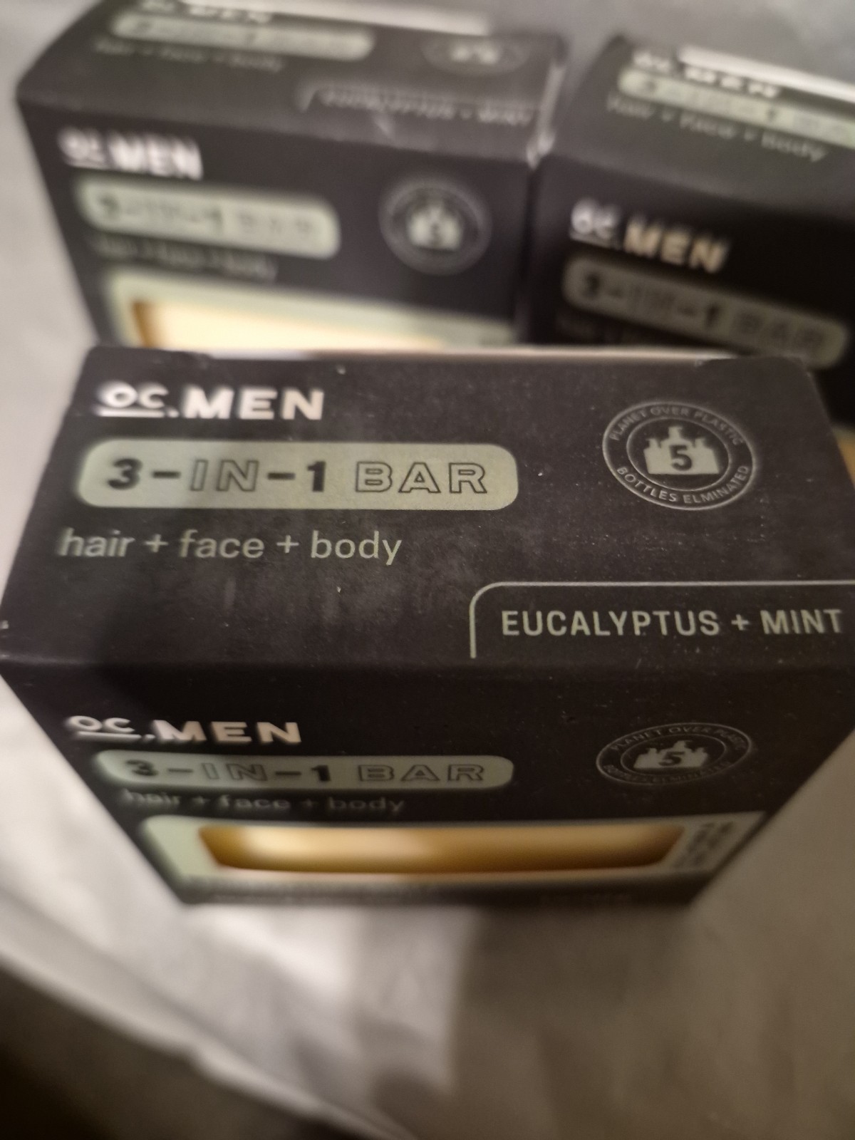 OC Men 3-In-1 Hair Face Body Bar Eucalyptus Mint 5 Oz Bar X5 New In Box BD