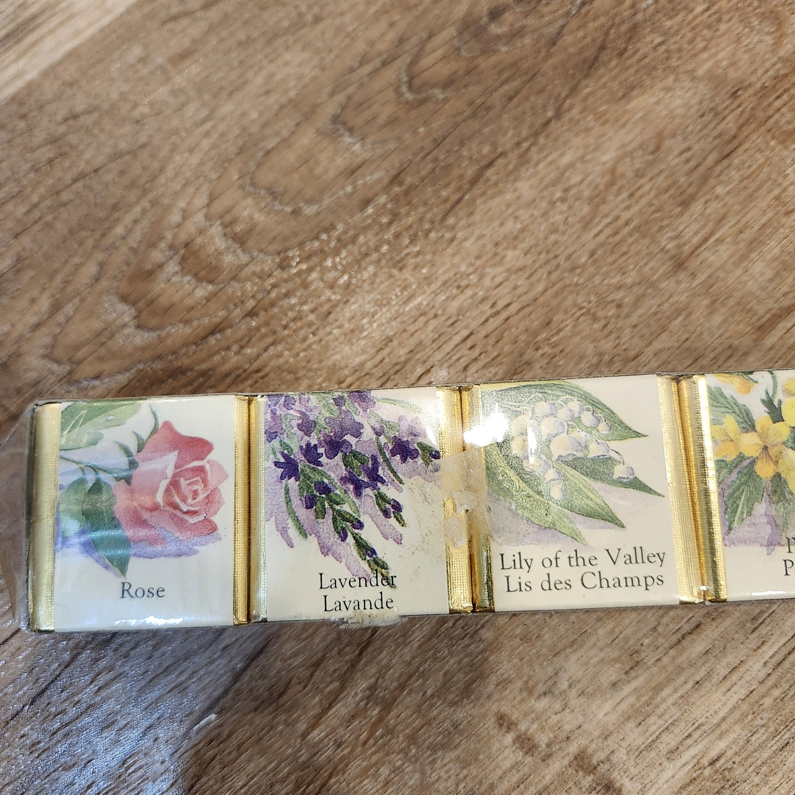 Vtg English Bath Cube Set Of 6 Floral Scents 9 oz Rose Lilac Lavender Lily Pansy