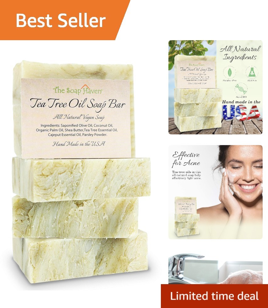 Deep Moisturizing Tea Tree Oil Soap (4 Bars) – Perfect for All Skin Types