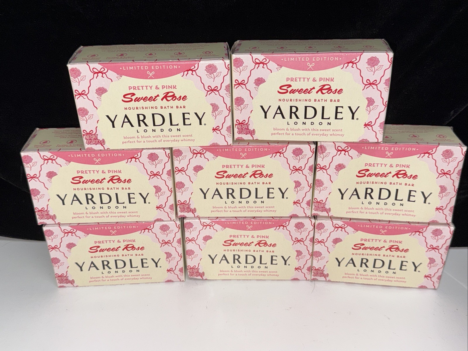 8x Yardley London Limited Edition Pretty & Pink SWEET ROSE Bath Bar Soap 4oz