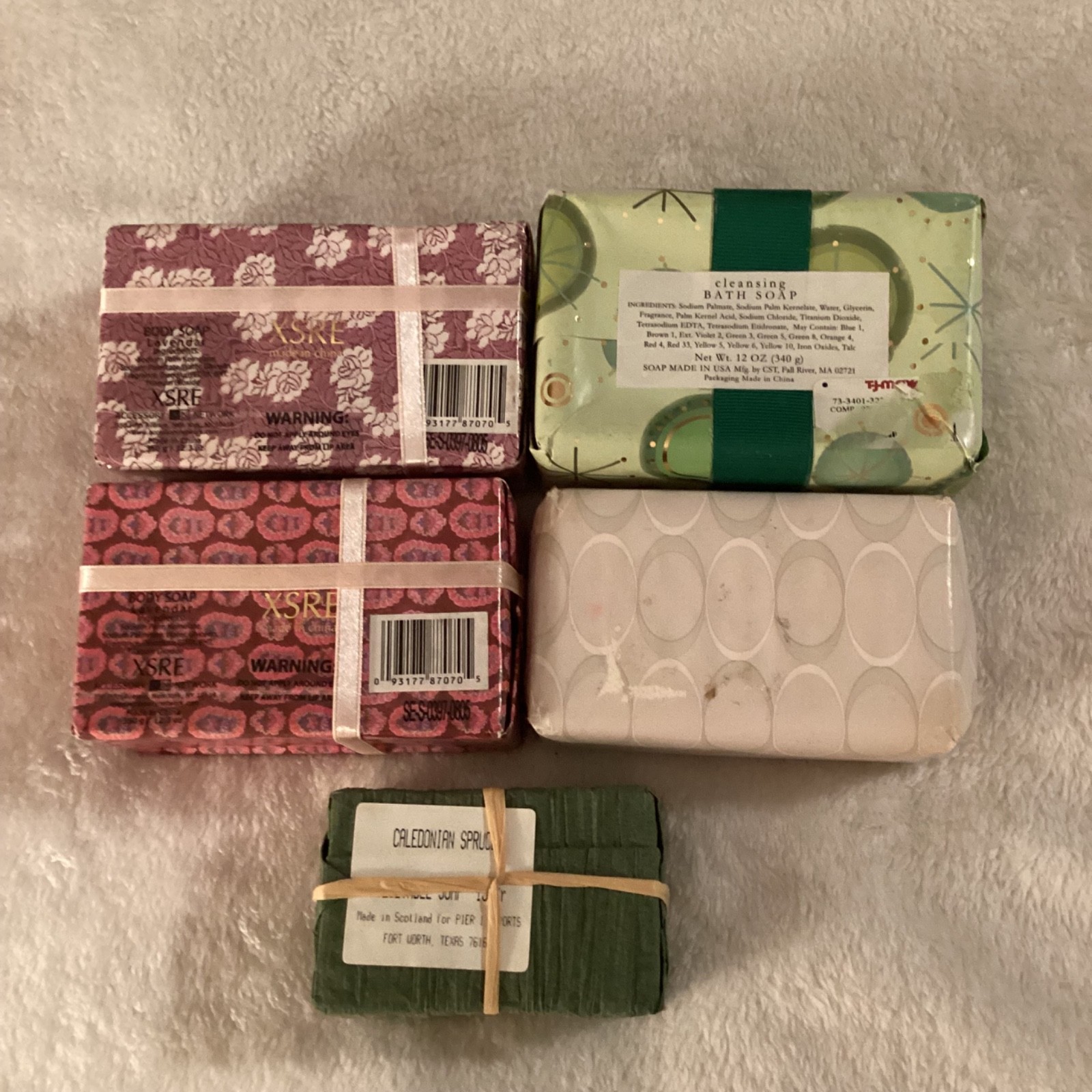 Lot Of 5 Mostly Vintage Scented Luxury Boutique Gift Bath Guest Soap Wrapped New