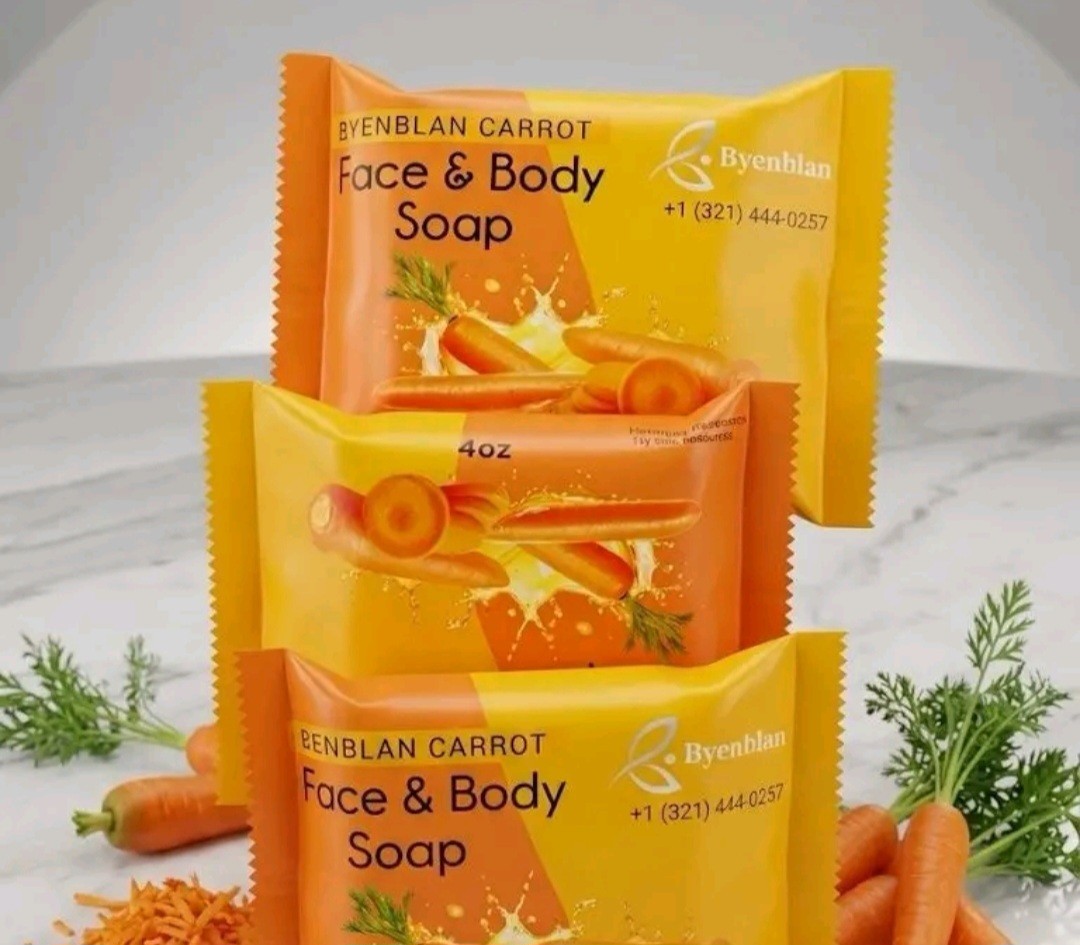 Byenblan Face & Body Soap Bar Multipack Carrot Papaya Turmeric 4 oz/7 oz