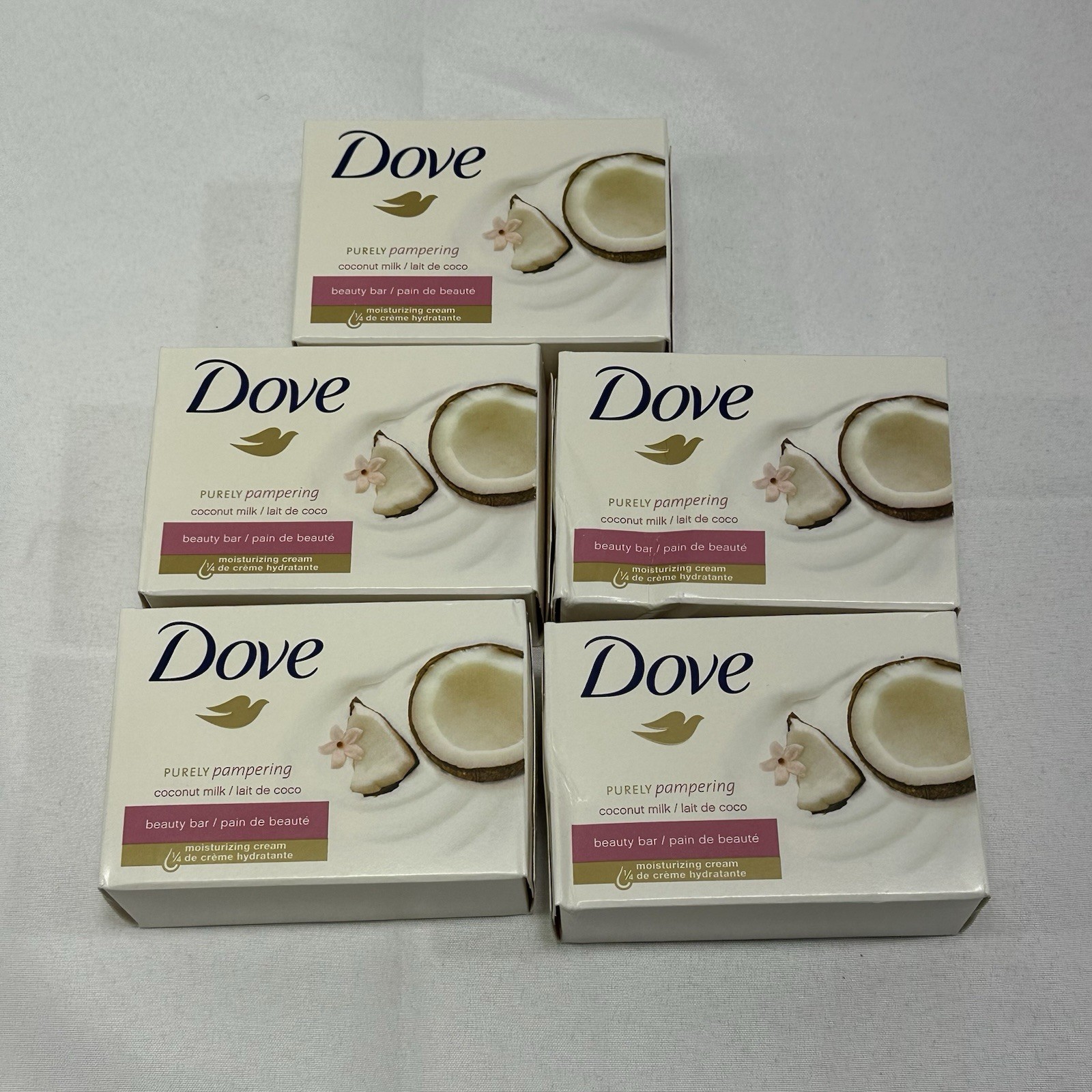 Lot 5 Dove Purely Pampering Coconut Milk Beauty Soap Bars Discontinued Rare NEW
