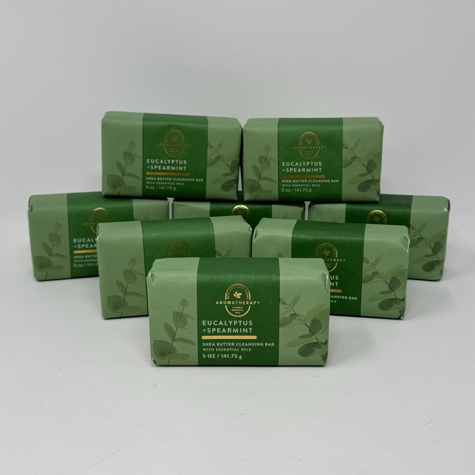 Bath & Body Works Aromatherapy EUCALYPTUS & SPEARMINT 5oz Cleansing Bars x8