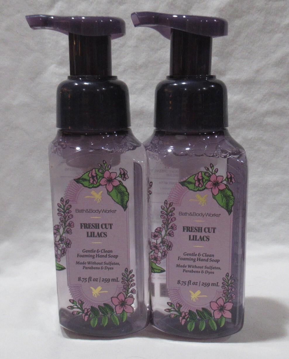 Bath & Body Works Gentle & Clean Foaming Hand Soap Set Lot of 2 FRESH CUT LILACS