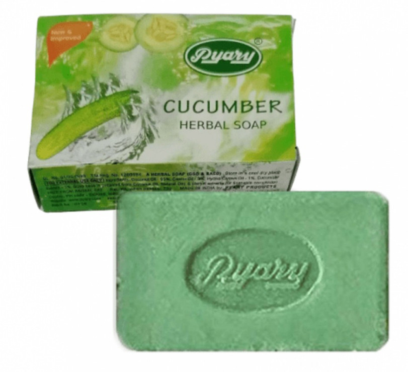 2 X Indian Pyary Cucumber Herbal Soap – 75g Hand Made ⭐FAST SHIPPING⭐