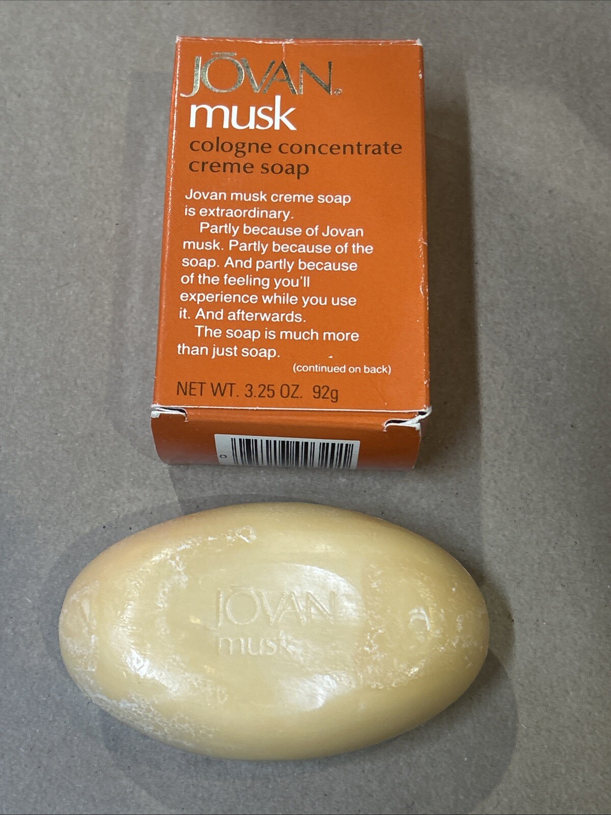 Vtg Jovan Musk Cologne Concentrate Creme Bar Soap 3.25 oz. Rare New In Box