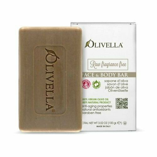 Olivella Face & Body Bar Soap Antioxidant Raw Fragrance Free Antiaging 3.52 oz