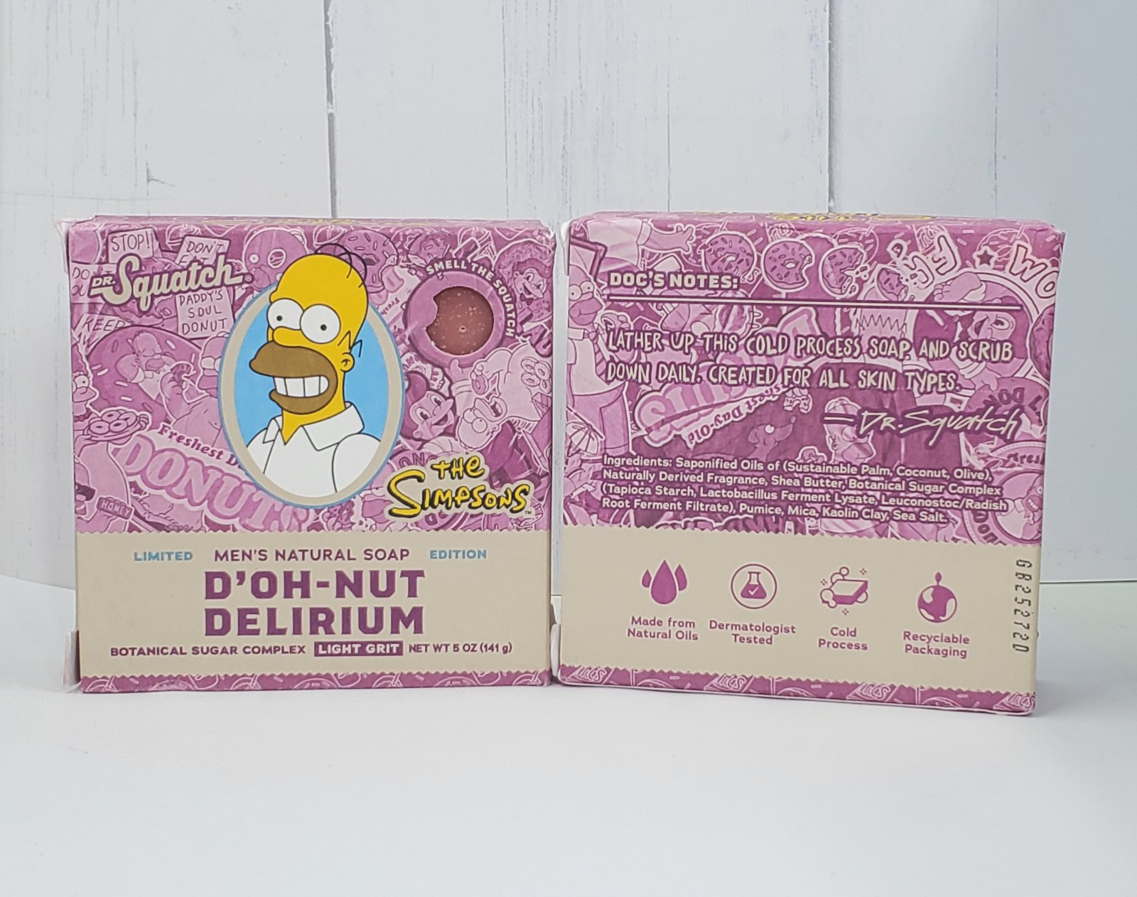 Dr. Squatch Limited Ed. Bar Soap Simpsons D’Oh-Nut Delirium Light Grit 5oz