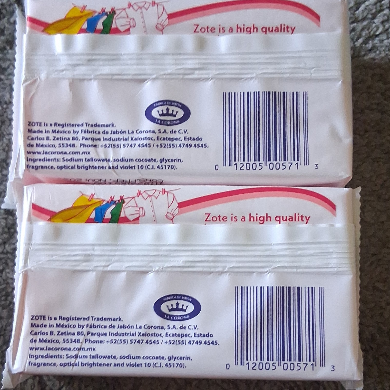 Zote Pink Body Bar Soap 14.1 oz (400 g) Rectangular for Body & Hands